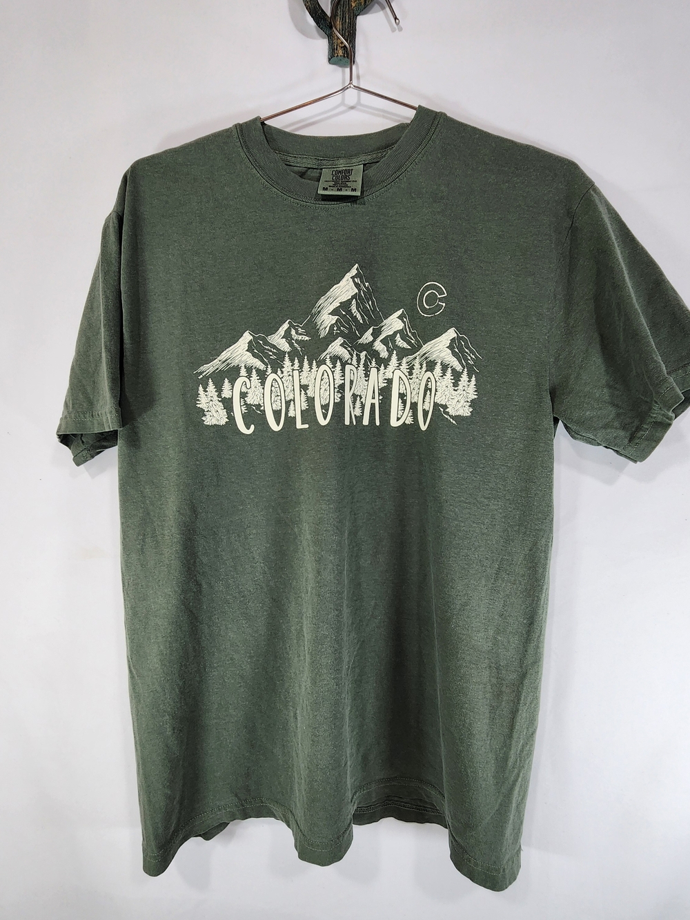Comfort Colors Olive Green Colorado Mountain Tee